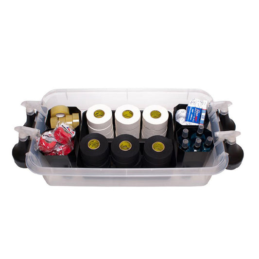 Boîte à matériel Hockey avec couvercle & roulettes – Pour rubans adhésifs, ficelles & accessoires