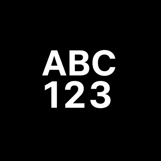 Peux-tu générer une image carrée pour SHopify. L’image doit avoir un fond blanc, les lettres ABC détourées et, en dessous des lettres, les chiffres 123 détourés. ABC et 123 doivent avoir la même taille et la même largeur.